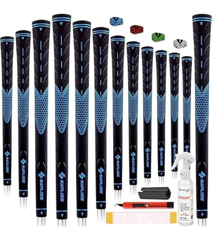 【人気商品】【交換ツール付き】ゴルフグリップ 滑り止め ラバー 多色 バックライ Amazon | 【Agitato】交換ツール付き 9本セット ゴルフグリップ
